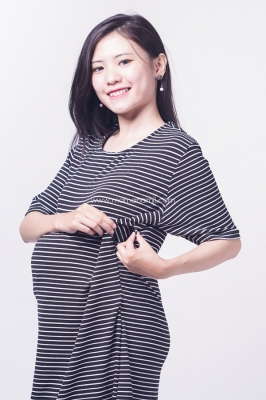 Baju Hamil Dress Hamil Menyusui Simple Modis Lorek Ariana Dress - DRO 882